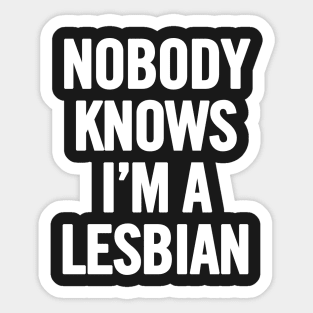 Nobody Knows I'm A Lesbian Sticker